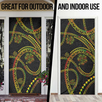 Hawaiian Kakau Art and Hisbiscus Tattoo Door Cover Tribal Pattern-Reggae Style - Polynesian Pride