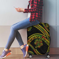 Hawaiian Kakau Art and Hisbiscus Tattoo Luggage Cover Tribal Pattern-Reggae Style - Polynesian Pride