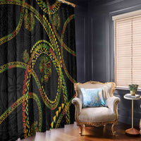 Hawaiian Kakau Art and Hisbiscus Tattoo Window Curtain Tribal Pattern-Reggae Style - Polynesian Pride