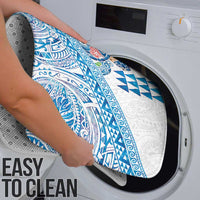 Hawaiian Abstract Sea Turtle Bathroom Set Polynesian Tapa Art and Kakau Tattoo White WaterColor - Polynesian Pride