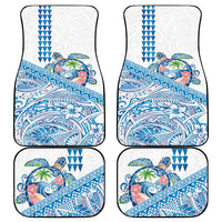 Hawaiian Abstract Sea Turtle Car Mats Polynesian Tapa Art and Kakau Tattoo White WaterColor - Polynesian Pride