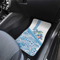 Hawaiian Abstract Sea Turtle Car Mats Polynesian Tapa Art and Kakau Tattoo White WaterColor - Polynesian Pride