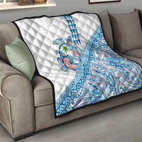 Hawaiian Abstract Sea Turtle Quilt Polynesian Tapa Art and Kakau Tattoo White WaterColor - Polynesian Pride