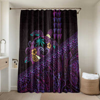 Hawaiian Abstract Sea Turtle Bathroom Set Polynesian Tapa Art and Kakau Tattoo Purple WaterColor - Polynesian Pride