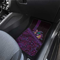 Hawaiian Abstract Sea Turtle Car Mats Polynesian Tapa Art and Kakau Tattoo Purple WaterColor - Polynesian Pride