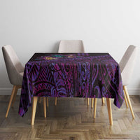 Hawaiian Abstract Sea Turtle Tablecloth Polynesian Tapa Art and Kakau Tattoo Purple WaterColor - Polynesian Pride