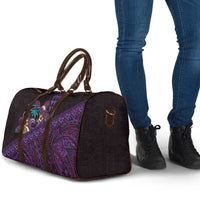 Hawaiian Abstract Sea Turtle Travel Bag Polynesian Tapa Art and Kakau Tattoo Purple WaterColor - Polynesian Pride
