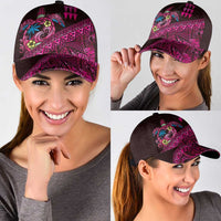 Hawaiian Abstract Sea Turtle Classic Cap Polynesian Tapa Art and Kakau Tattoo Pink WaterColor - Polynesian Pride