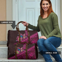 Hawaiian Abstract Sea Turtle Travel Bag Polynesian Tapa Art and Kakau Tattoo Pink WaterColor - Polynesian Pride