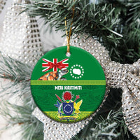 Cook Islands Meri Kiritimiti Ceramic Ornament Christmas Turtle - Cooks Islands Emblems and Polynesian Art Pattern