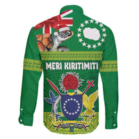 Cook Islands Meri Kiritimiti Family Matching Long Sleeve Bodycon Dress and Hawaiian Shirt Christmas Turtle - Cooks Islands Emblems and Polynesian Art Pattern
