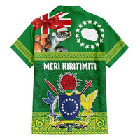Cook Islands Meri Kiritimiti Hawaiian Shirt Christmas Turtle - Cooks Islands Emblems and Polynesian Art Pattern