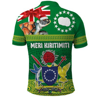 Cook Islands Meri Kiritimiti Polo Shirt Christmas Turtle - Cooks Islands Emblems and Polynesian Art Pattern