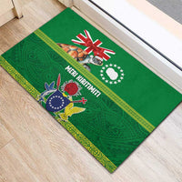 Cook Islands Meri Kiritimiti Rubber Doormat Christmas Turtle - Cooks Islands Emblems and Polynesian Art Pattern