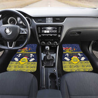 Niue Monuina e Kilisimasi Car Mats Christmas Uga - Niue Map and Emblem with Hiapo Art Pattern