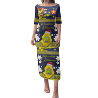 Niue Monuina e Kilisimasi Family Matching Puletasi and Hawaiian Shirt Christmas Uga - Niue Map and Emblem with Hiapo Art Pattern