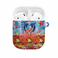 Hawaiian Love-Couple Dolphins and Flamingos AirPods Case LT03 Multicolor - Polynesian Pride