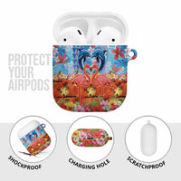 Hawaiian Love-Couple Dolphins and Flamingos AirPods Case LT03 - Polynesian Pride