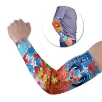 Hawaiian Love-Couple Dolphins and Flamingos Arm Sleeves LT03 Set of 2 Multicolor - Polynesian Pride