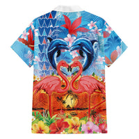 Hawaiian Love-Couple Dolphins and Flamingos Hawaiian Shirt - Polynesian Pride