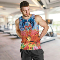 Hawaiian Love-Couple Dolphins and Flamingos Men Tank Top LT03 Multicolor - Polynesian Pride