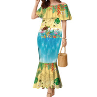 Hawaiian Alohawaii Mermaid Dress Tropical Plants and Animals on The Beach LT03 Women Multicolor - Polynesian Pride