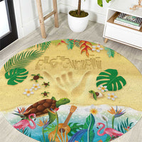 Hawaiian Alohawaii Round Carpet Tropical Plants and Animals on The Beach LT03 Multicolor - Polynesian Pride