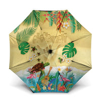 Hawaiian Alohawaii Umbrella Tropical Plants and Animals on The Beach LT03 One Size Folded 11.42 inch Opened Diameter 37.4 inch Multicolor - Polynesian Pride
