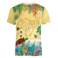 Hawaiian Alohawaii Women V-Neck T-Shirt Tropical Plants and Animals on The Beach - Polynesian Pride