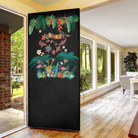Hawaiian Alohawaii Door Cover Tribal Sea Animals Tattoo and Tropical Plants - Polynesian Pride