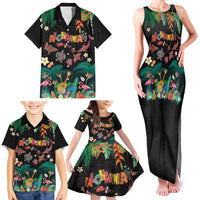 Hawaiian Alohawaii Family Matching Tank Maxi Dress and Hawaiian Shirt Tribal Sea Animals Tattoo and Tropical Plants LT03 - Polynesian Pride