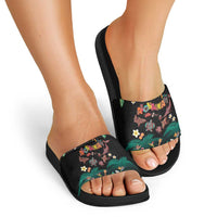 Hawaiian Alohawaii Slide Sandals Tribal Sea Animals Tattoo and Tropical Plants LT03 - Polynesian Pride