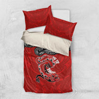 Aotearoa Toitu Te Tiriti Bedding Set Taniwha Tribal Motifs LT03 US Twin 172cm x 218cm Multicolor - Polynesian Pride