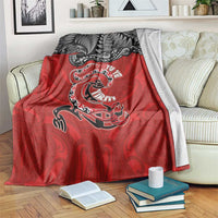 Aotearoa Toitu Te Tiriti Blanket Taniwha Tribal Motifs LT03 Multicolor - Polynesian Pride