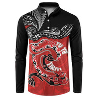 Personalised Aotearoa Toitu Te Tiriti Button Sweatshirt Taniwha Tribal Motifs LT03 Multicolor - Polynesian Pride
