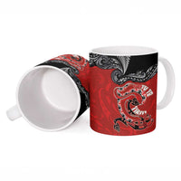 Aotearoa Toitu Te Tiriti Ceramic Mug Taniwha Tribal Motifs LT03 - Polynesian Pride