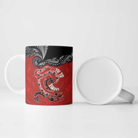 Aotearoa Toitu Te Tiriti Ceramic Mug Taniwha Tribal Motifs LT03 - Polynesian Pride
