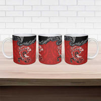 Aotearoa Toitu Te Tiriti Ceramic Mug Taniwha Tribal Motifs LT03 - Polynesian Pride