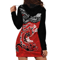 Personalised Aotearoa Toitu Te Tiriti Hoodie Dress Taniwha Tribal Motifs