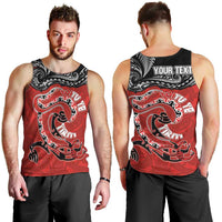 Personalised Aotearoa Toitu Te Tiriti Men Tank Top Taniwha Tribal Motifs LT03 - Polynesian Pride