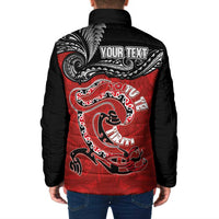 Personalised Aotearoa Toitu Te Tiriti Padded Jacket Taniwha Tribal Motifs