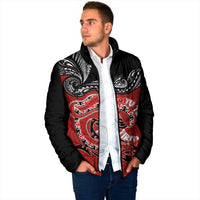 Personalised Aotearoa Toitu Te Tiriti Padded Jacket Taniwha Tribal Motifs
