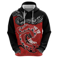 Personalised Aotearoa Toitu Te Tiriti Zip Hoodie Taniwha Tribal Motifs
