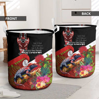 Aotearoa Toitu Te Tiriti Laundry Basket Waitangi-Honour The Treaty NZ Tuatara and Plants