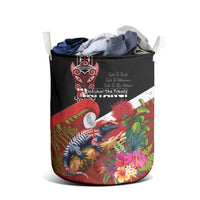 Aotearoa Toitu Te Tiriti Laundry Basket Waitangi-Honour The Treaty NZ Tuatara and Plants