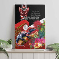 Aotearoa Toitu Te Tiriti Canvas Wall Art Waitangi-Honour The Treaty NZ Tuatara and Plants