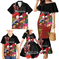 Aotearoa Toitu Te Tiriti Family Matching Mermaid Dress and Hawaiian Shirt Waitangi-Honour The Treaty NZ Tuatara and Plants