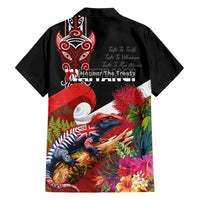 Aotearoa Toitu Te Tiriti Family Matching Summer Maxi Dress and Hawaiian Shirt Waitangi-Honour The Treaty NZ Tuatara and Plants LT03 - Polynesian Pride