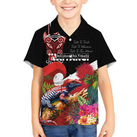 Aotearoa Toitu Te Tiriti Family Matching Summer Maxi Dress and Hawaiian Shirt Waitangi-Honour The Treaty NZ Tuatara and Plants LT03 Son's Shirt Multicolor - Polynesian Pride