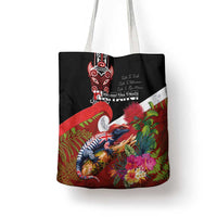 Aotearoa Toitu Te Tiriti Tote Bag Waitangi-Honour The Treaty NZ Tuatara and Plants